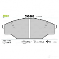 Тормозные колодки дисковые, комплект VALEO 598402 21 158 232875 I2ILD - Изображение 2