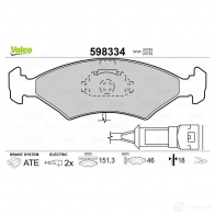 Тормозные колодки дисковые, комплект VALEO 598334 207 83 R31EK 232832 - Изображение 2