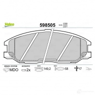 Тормозные колодки дисковые, комплект VALEO 598505 2 3569 124E9 232977 - Изображение 2