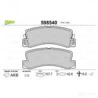 Тормозные колодки дисковые, комплект VALEO D0D9V 233008 598540 218 33 - Изображение 2