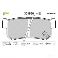 Тормозные колодки дисковые, комплект VALEO 1205901696 301956 RED3 NBU 3276423019562 - Изображение 2