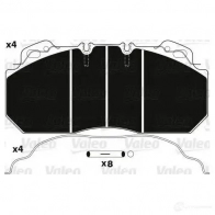 Тормозные колодки дисковые, комплект VALEO 2 9090 D4FLJJ 882225 245452 - Изображение 6