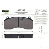 Тормозные колодки дисковые, комплект VALEO 882249 2918 1 LAN9N8 245476 - Изображение 4
