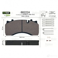 Тормозные колодки дисковые, комплект VALEO 882224 Y4SUAW 245451 29 142 - Изображение 4