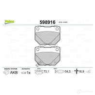 Тормозные колодки дисковые, комплект VALEO 3276425989160 598916 3 B2WKO 233331 - Изображение 2