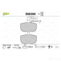 Тормозные колодки дисковые, комплект VALEO 598380 P379S 2 0359 232860 - Изображение 2