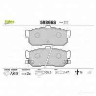Тормозные колодки дисковые, комплект VALEO 6MF AWWP 598668 233120 3276425986688 - Изображение 2