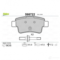 Тормозные колодки дисковые, комплект VALEO 3276425987227 598722 233163 AP6 CLS - Изображение 2
