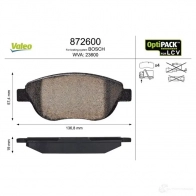 Тормозные колодки дисковые, комплект VALEO 236 00 WU44TG 872600 245381 - Изображение 2