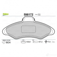 Тормозные колодки дисковые, комплект VALEO 598172 XO936 2 1171 232725 - Изображение 2