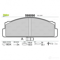 Тормозные колодки дисковые, комплект VALEO 232646 EJUGELX 206 47 598090 - Изображение 2