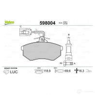 Тормозные колодки дисковые, комплект VALEO 2 0901 598004 232563 WISQLXF - Изображение 2