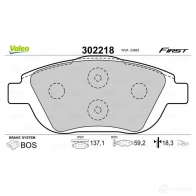 Тормозные колодки дисковые, комплект VALEO 302218 3276423022180 3P PIL 1205904144 - Изображение 2