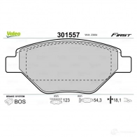 Тормозные колодки дисковые, комплект VALEO H PVRG0R 3276423015571 301557 223574 - Изображение 2