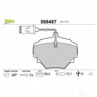 Тормозные колодки дисковые, комплект VALEO 232970 NLS3T 598497 2 1237 - Изображение 2