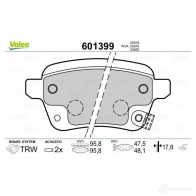 Тормозные колодки дисковые, комплект VALEO 1206092398 09XOJ GX 3276426013994 601399 - Изображение 2