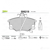 Тормозные колодки дисковые, комплект VALEO 598219 232750 FDGVMI 2 0838 - Изображение 2