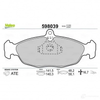 Тормозные колодки дисковые, комплект VALEO 598039 232598 7MCMYL 2 1353 - Изображение 2