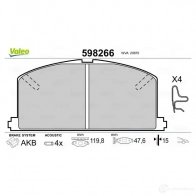 Тормозные колодки дисковые, комплект VALEO 232778 598266 I6VFW 208 70 - Изображение 2