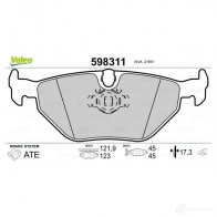 Тормозные колодки дисковые, комплект VALEO 598311 232812 216 91 A3EEV - Изображение 2