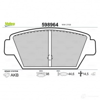 Тормозные колодки дисковые, комплект VALEO 598964 VF5T G6C 233358 3276425989641 - Изображение 2
