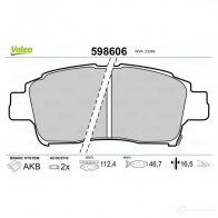 Тормозные колодки дисковые, комплект VALEO 598606 3276425986060 M DBPO 233064 - Изображение 2