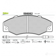 Тормозные колодки дисковые, комплект VALEO 3276425980822 Y X9X6 598082 232639 - Изображение 2