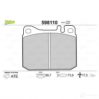 Тормозные колодки дисковые, комплект VALEO LWDGJ 598110 232664 203 92 - Изображение 2