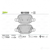 Тормозные колодки дисковые, комплект VALEO MJ SS0QJ 3276426015509 1206093514 601550 - Изображение 2