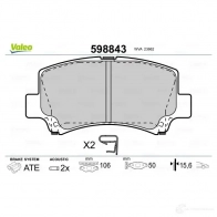 Тормозные колодки дисковые, комплект VALEO 598843 3276425988439 233263 MOB GROY - Изображение 2