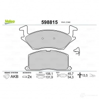 Тормозные колодки дисковые, комплект VALEO BE2 MUHX 598815 233236 3276425988156 - Изображение 2