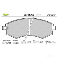 Тормозные колодки дисковые, комплект VALEO 3276423015748 301574 223582 IMHG KVD - Изображение 2