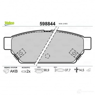 Тормозные колодки дисковые, комплект VALEO 3276425988446 233264 598844 PS2 Y0N - Изображение 2