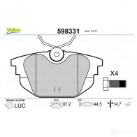 Тормозные колодки дисковые, комплект VALEO 232829 231 77 598331 J9M2JWU - Изображение 2