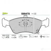 Тормозные колодки дисковые, комплект VALEO 232951 598478 21 976 TE4UKH - Изображение 2