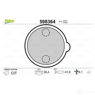Тормозные колодки дисковые, комплект VALEO 232851 598364 203 71 VDVPJ - Изображение 2