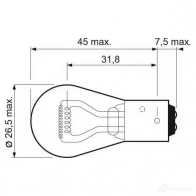 Лампа P21/4W ESSENTIAL 21/4 Вт 12 В VALEO 1 KD10 32205 1437888742 - Изображение 2