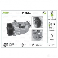 Компрессор кондиционера VALEO L2 XLPP 3276428136448 813644 Renault Trafic 2 (FL, EL, JL, X83) 2001 – 2014