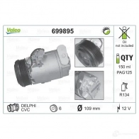 Компрессор кондиционера VALEO 699895 3276426998956 2U0 197 234943 - Изображение 2