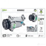 Компрессор кондиционера VALEO 234935 Z8M5M 9D 699862 3276426998628 - Изображение 2