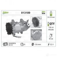 Компрессор кондиционера VALEO LHZ0H 240161 SD6V1 2 813189 - Изображение 2