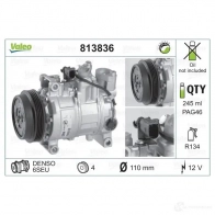 Компрессор кондиционера VALEO 240319 813836 OTR 7V 3276428138367