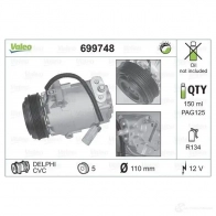 Компрессор кондиционера VALEO 1199262382 699748 3276426997485 9 YYCVR - Изображение 2