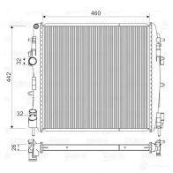 Радиатор охлаждения двигателя VALEO 734922 Renault Kangoo (KC) 1 Минивэн 1.5 dCi 68 л.с. 2005 – 2024 75 GHQ 3276427349221