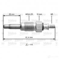 Свеча накала VALEO D6E M108 345108 4KSF5I 21167052 - Изображение 2