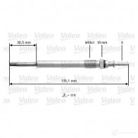 Свеча накала VALEO 21167120 D5C P112 2ILHR 345112 - Изображение 2