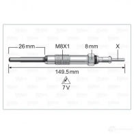 Свеча накала VALEO 345253 1424236017 L7OO8 N 3276423452536