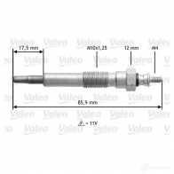 Свеча накала VALEO 1193418896 D5DM 117 KZC7WC 345117 - Изображение 2