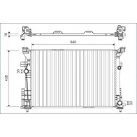 Радиатор охлаждения двигателя VALEO 701133 1440164589 F RIB6