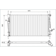 Радиатор охлаждения двигателя VALEO 701165 QQIG9 R Ford Transit 6 (FD) Автобус 2.0 DI (FE. FF. FG) 86 л.с. 2000 – 2006